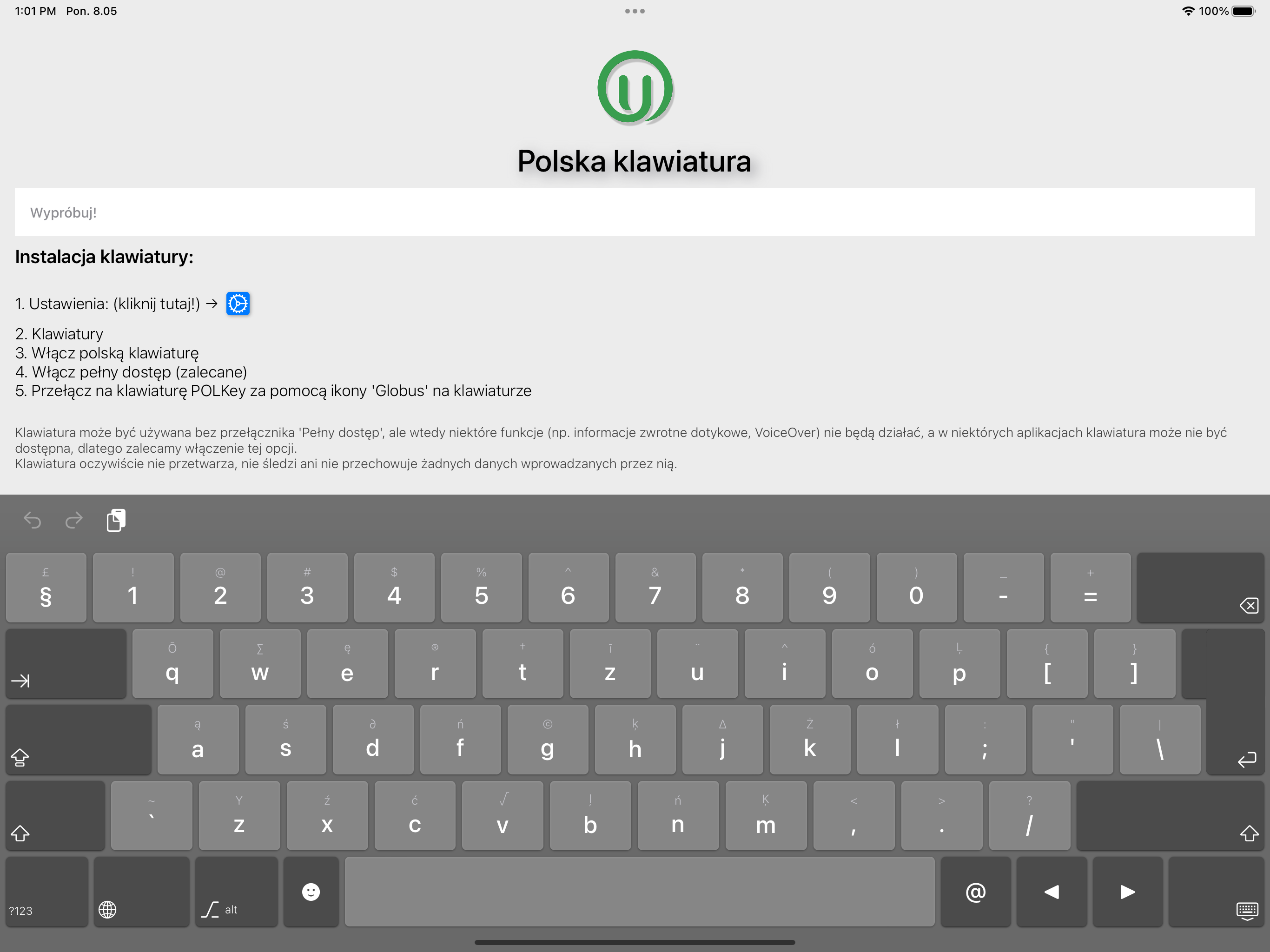 POLKey to polska klawiatura iOS | UniOffice